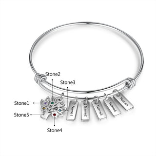 Birthstone & Engraved Stainless Steel Bracket