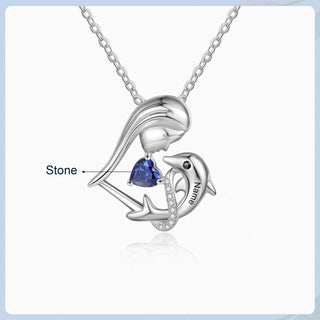 Custom Girl and Dolphin Necklace