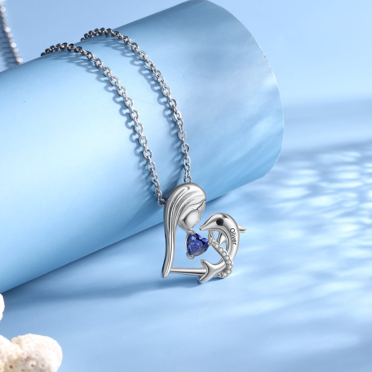 Custom Girl and Dolphin Necklace
