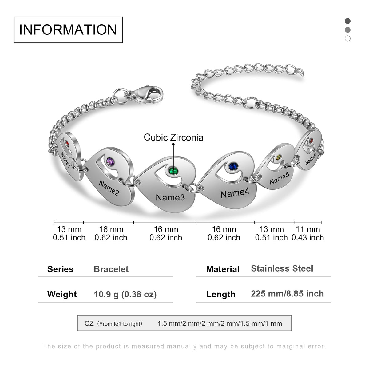 Stainless Steel Heart Bracelet