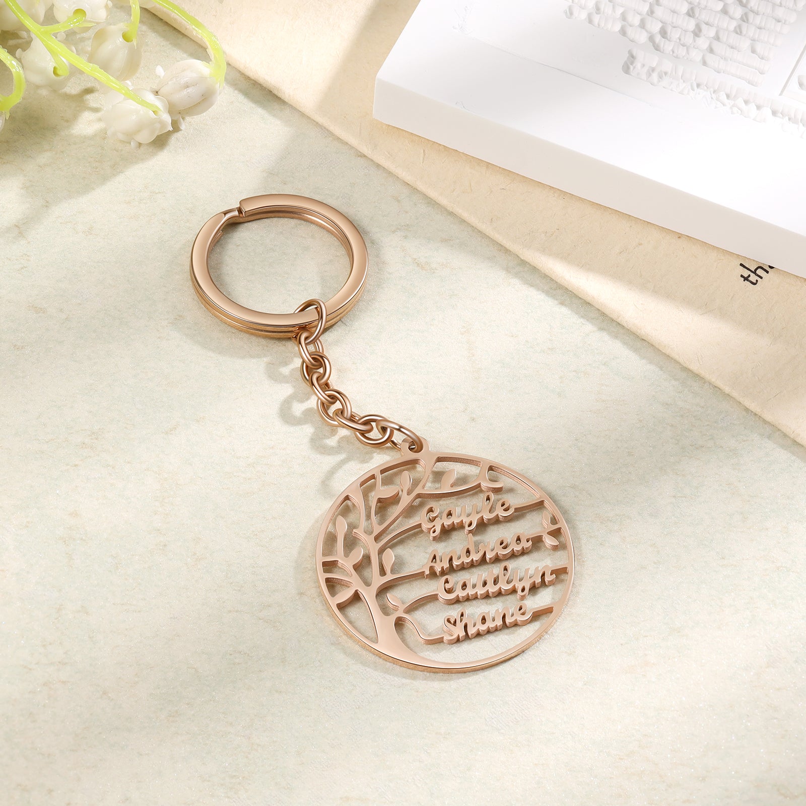 Custom Family Tree Keychain