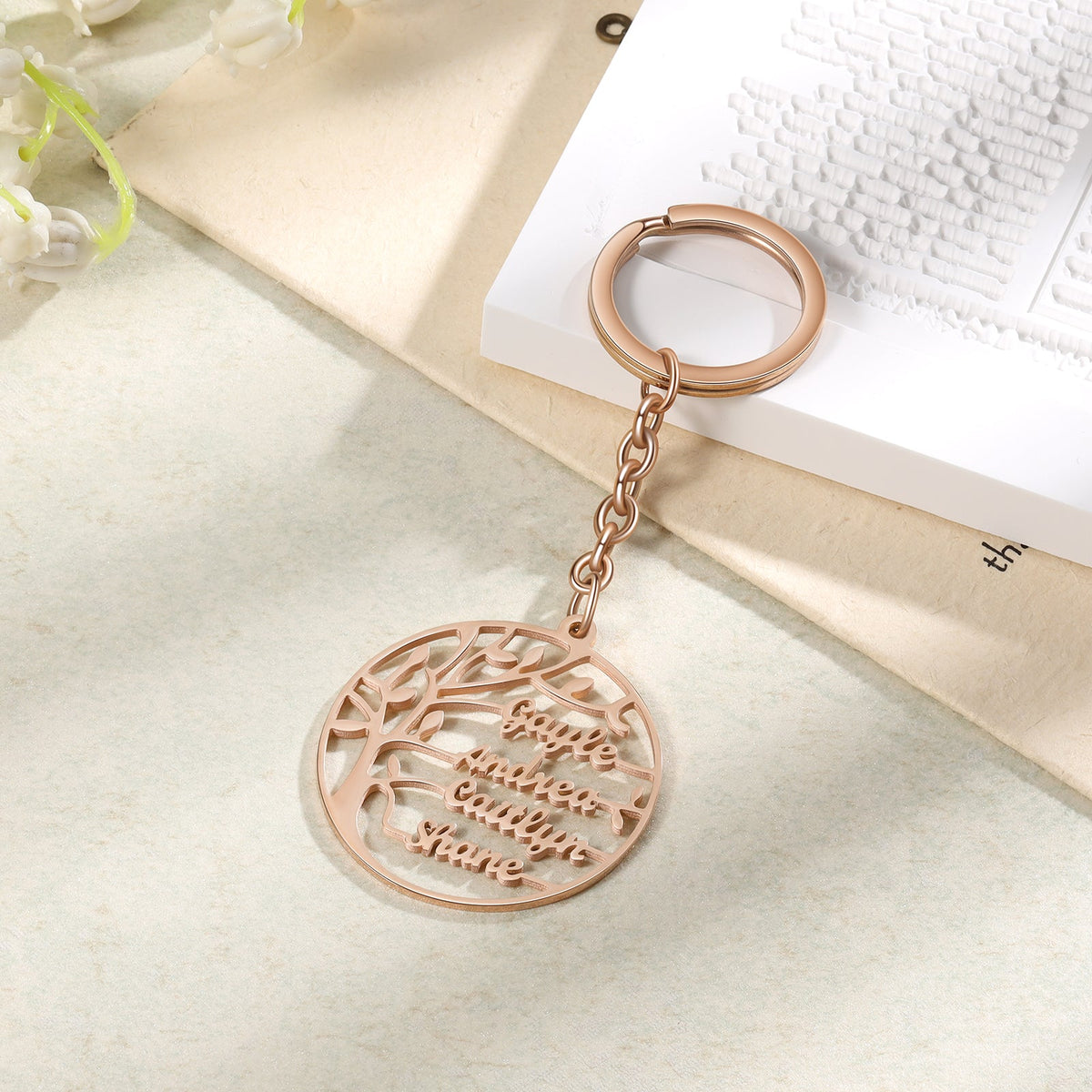 Custom Family Tree Keychain