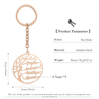 Custom Family Tree Keychain
