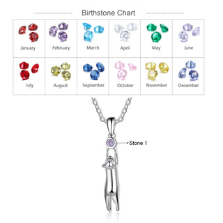 Birthstone Rhodium Plated Necklace