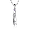 Birthstone Rhodium Plated Necklace