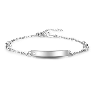 Personalized Silvered Nameplate Bar Bracelet