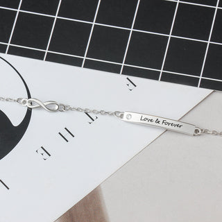 Personalized Silvered Nameplate Bar Bracelet