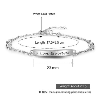 Personalized Silvered Nameplate Bar Bracelet