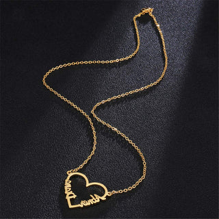 Custom Heart Double Name Necklace