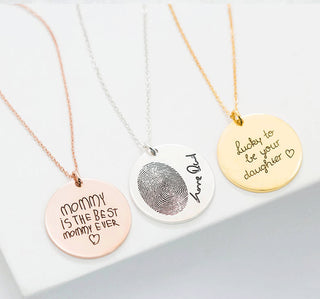 Personalized Disc Fingerprint Necklace