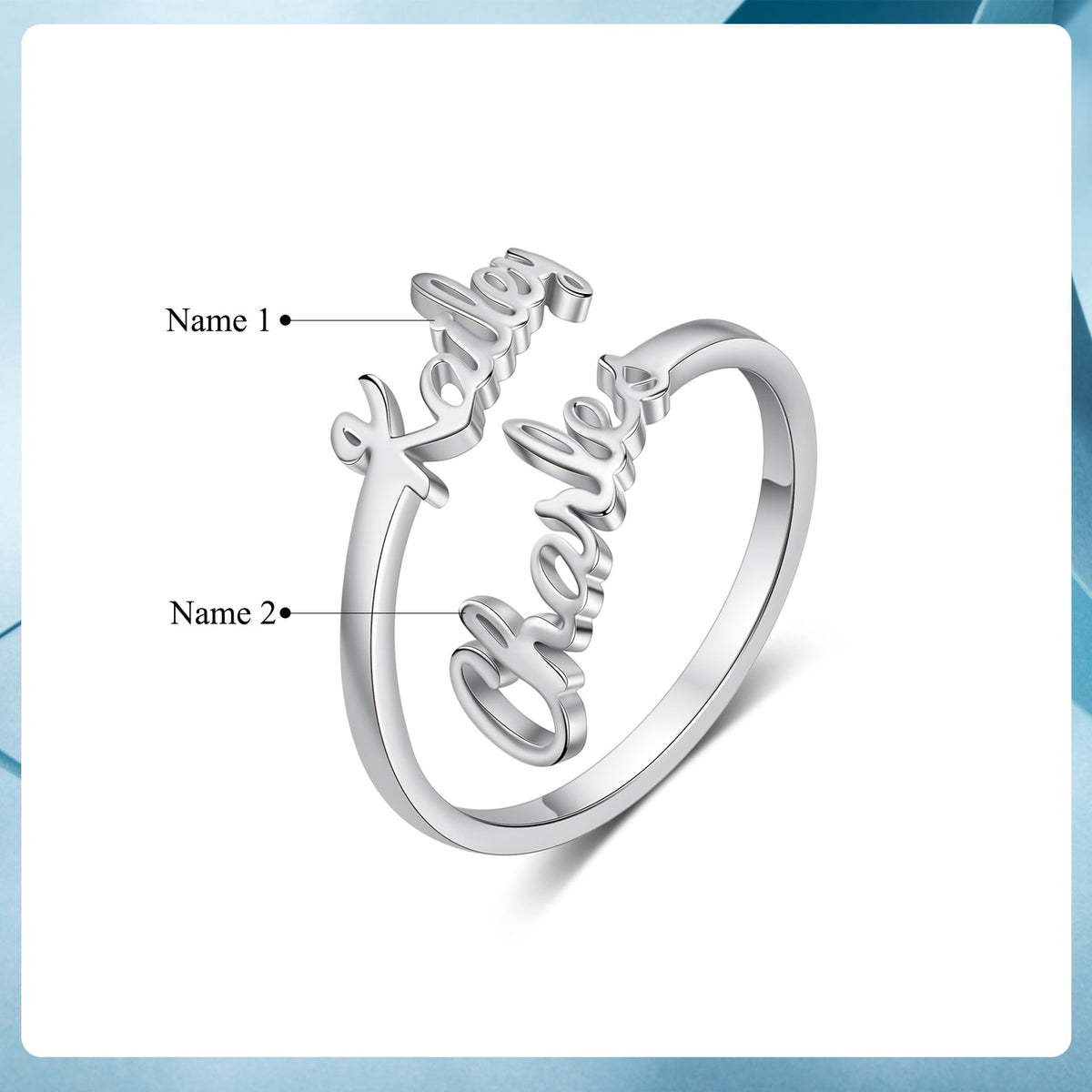 Custom Two Name Ring