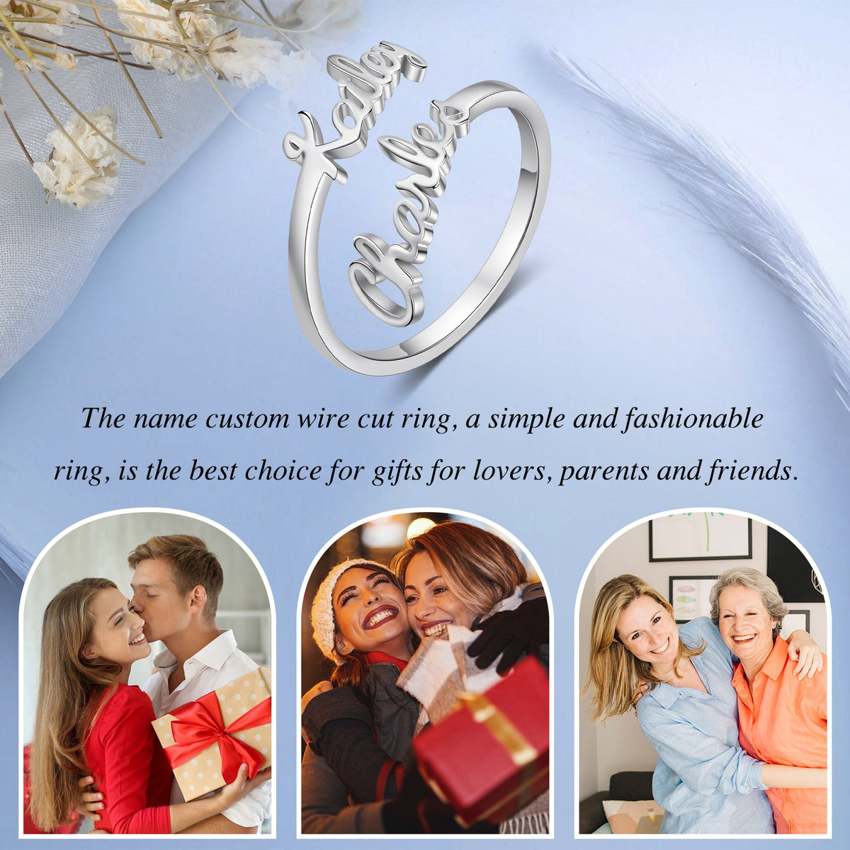 Custom Two Name Ring