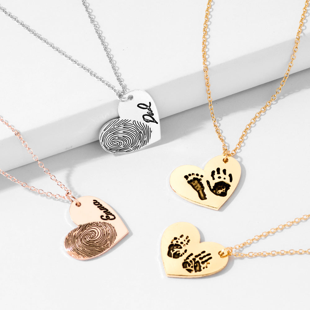 Personalized Fingerprint 18mm Heart Necklace