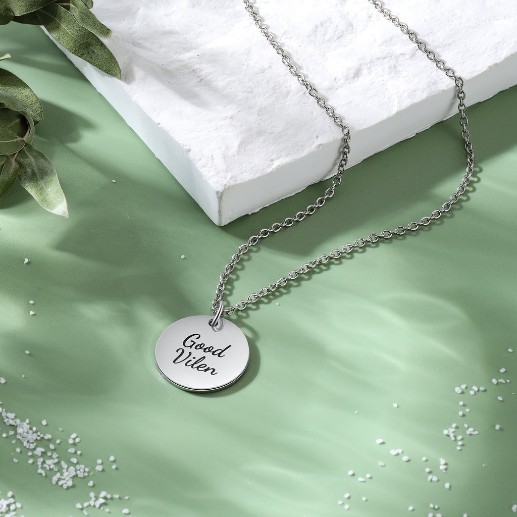 Engraved Stainless Steel Necklace