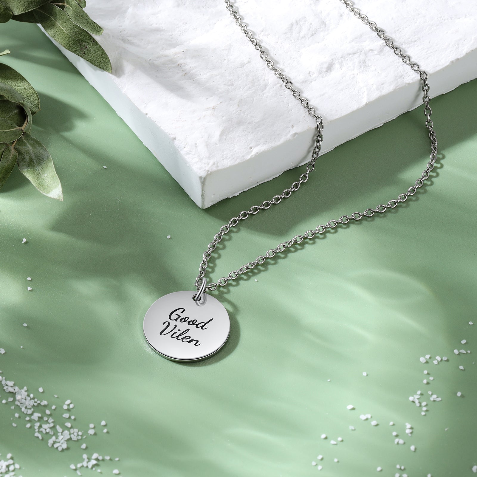 Engraved Stainless Steel Necklace