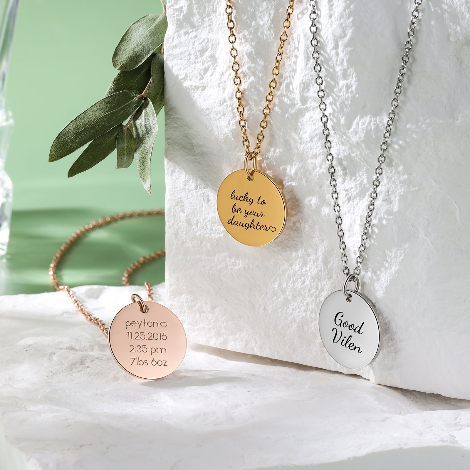 Engraved Stainless Steel Necklace