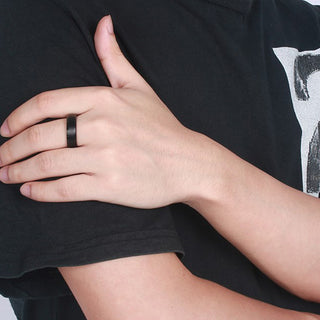 Custom Tungsten Steel Black Ring