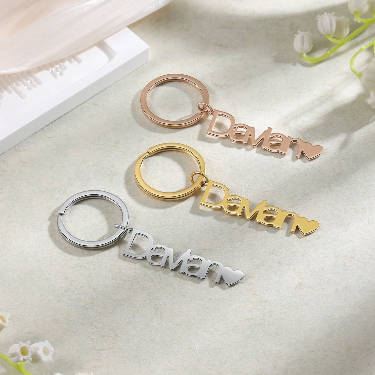 Custom Stainless Steel Name Keychain