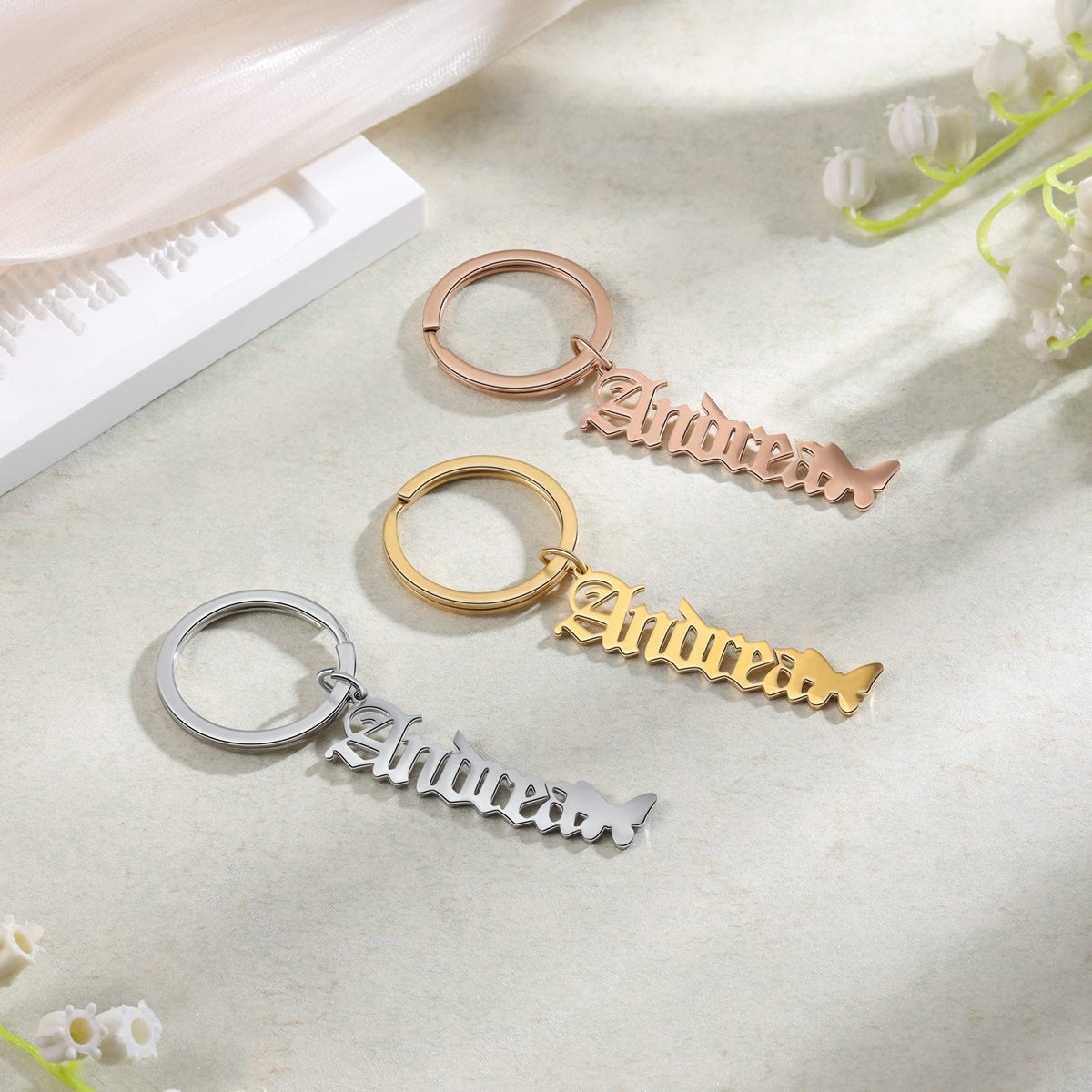 Custom Stainless Steel Name Keychain