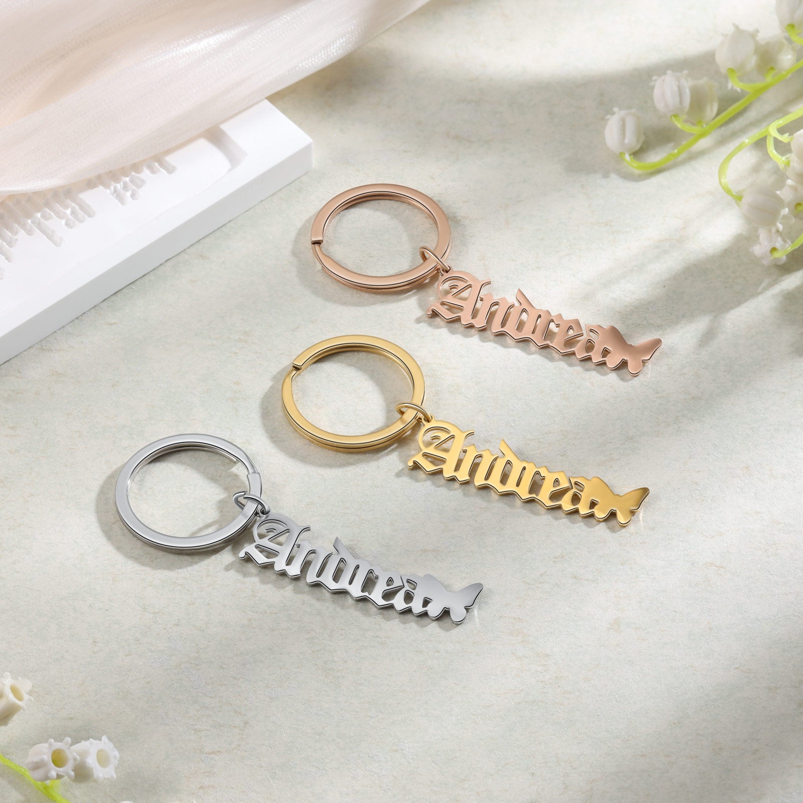 Custom Stainless Steel Name Keychain