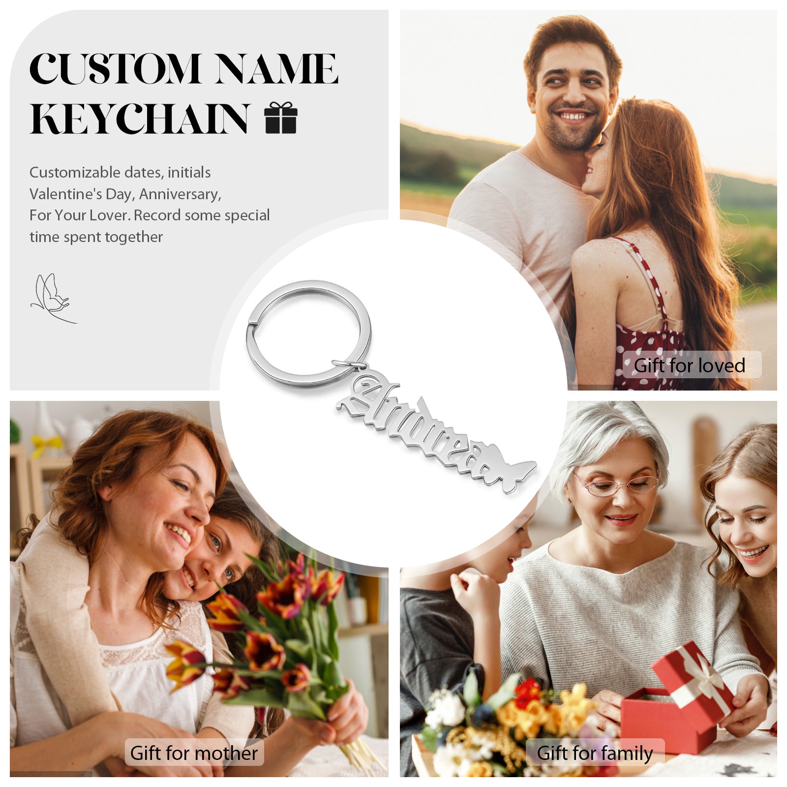 Custom Stainless Steel Name Keychain