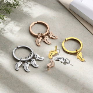 Custom Stainless Steel Feet Keychain