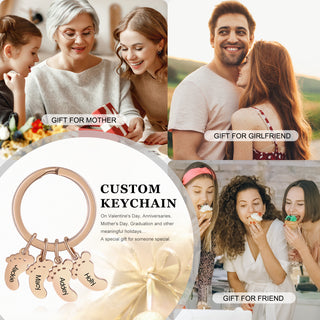 Custom Stainless Steel Feet Keychain