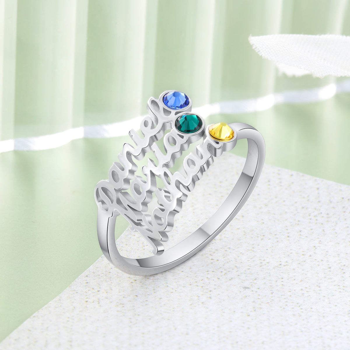 Custom Three Names Ring