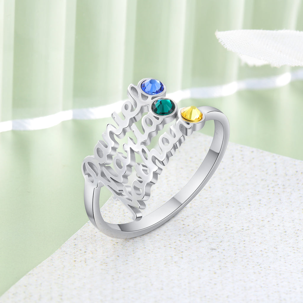 Custom Three Names Ring