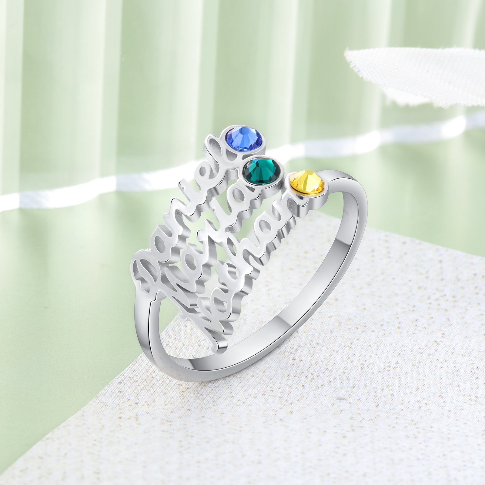 Custom Three Names Ring