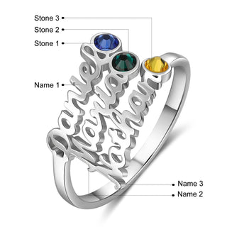 Custom Three Names Ring