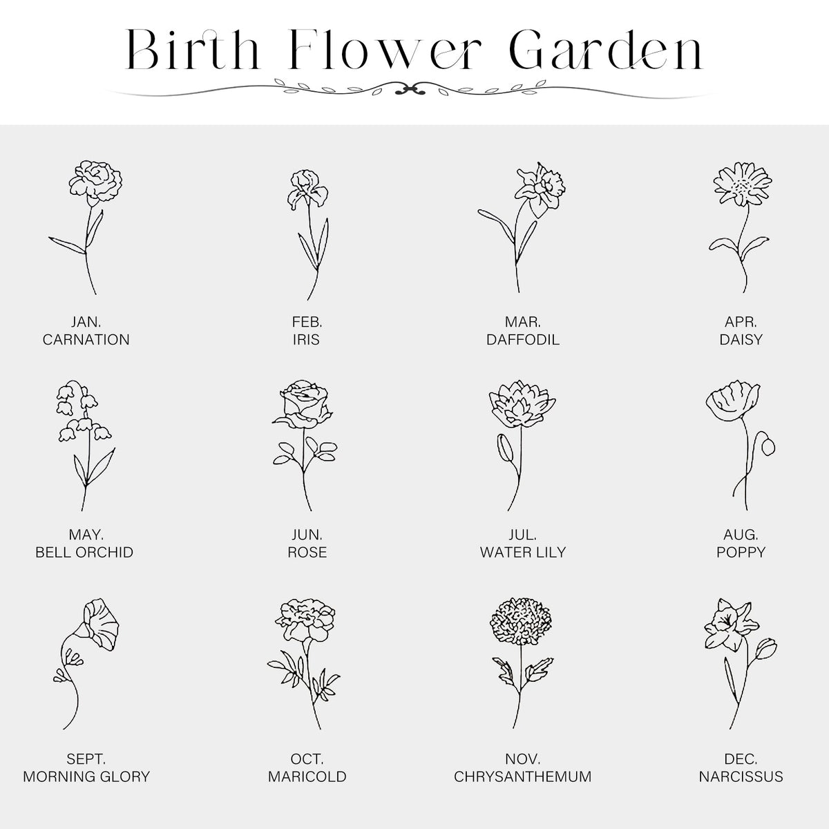 Custom Name Birthflower Keychain