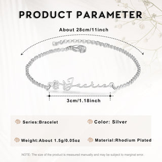Custom Copper Birthflower Name Bracelet