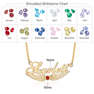Custom Angel Wing Name Necklace