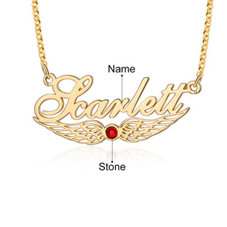 Custom Angel Wing Name Necklace