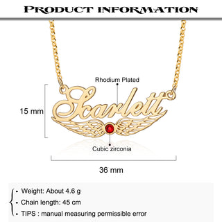 Custom Angel Wing Name Necklace