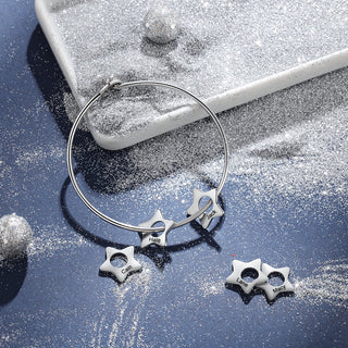 Custom Stainless Steel Star Bangle Bracelet
