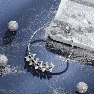 Custom Stainless Steel Star Bangle Bracelet