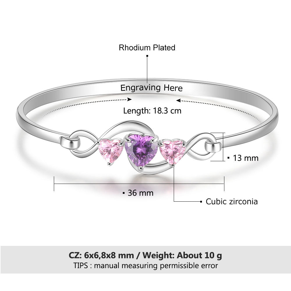 Custom Birthstone Bangle Bracelet