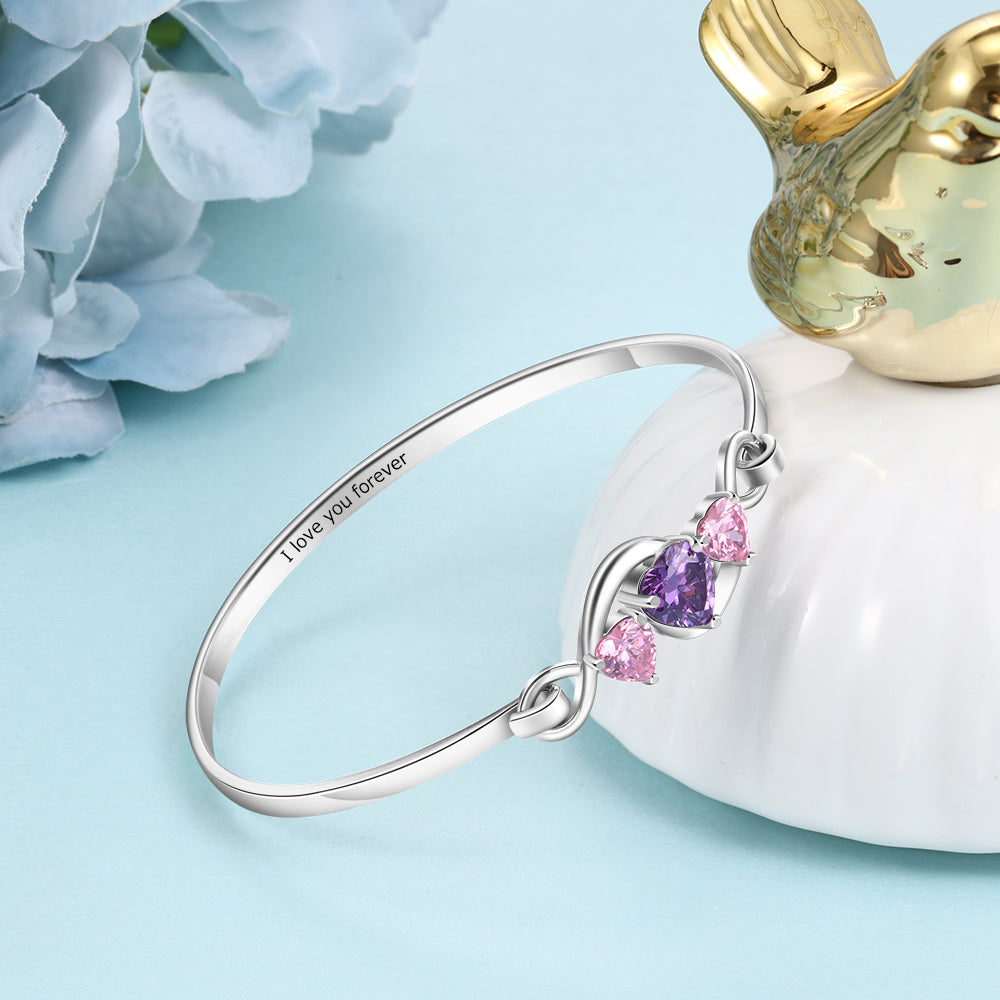 Custom Birthstone Bangle Bracelet
