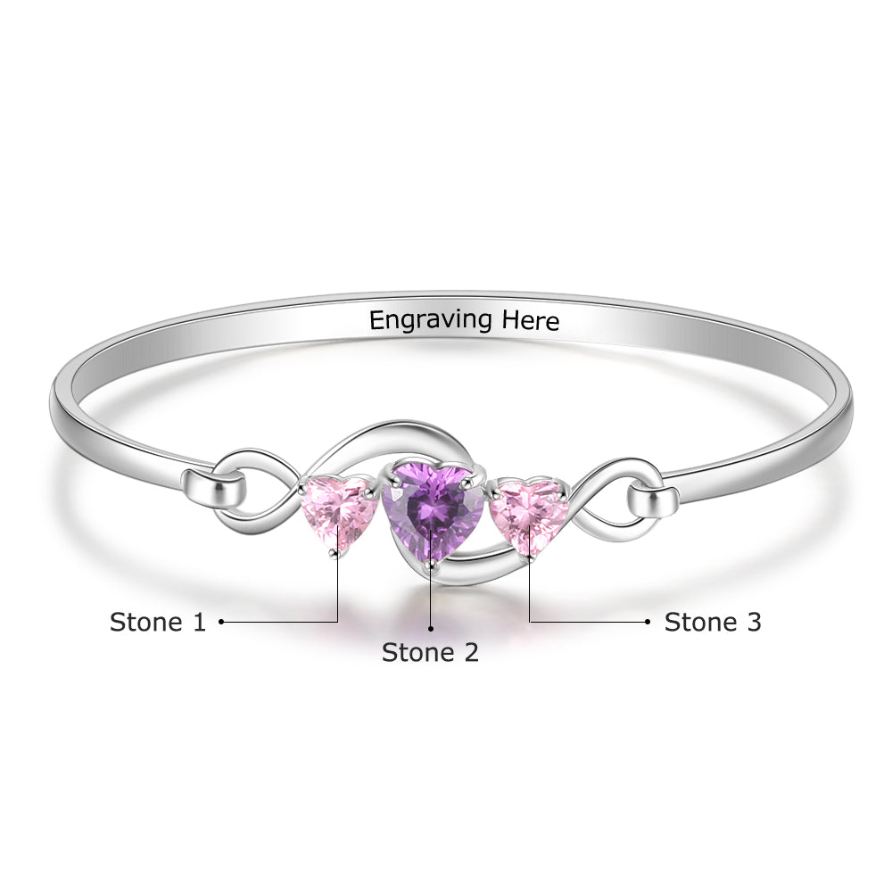Custom Birthstone Bangle Bracelet