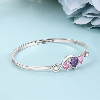 Custom Birthstone Bangle Bracelet