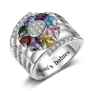 925 Sterling Silver Custom Birthstone Ring