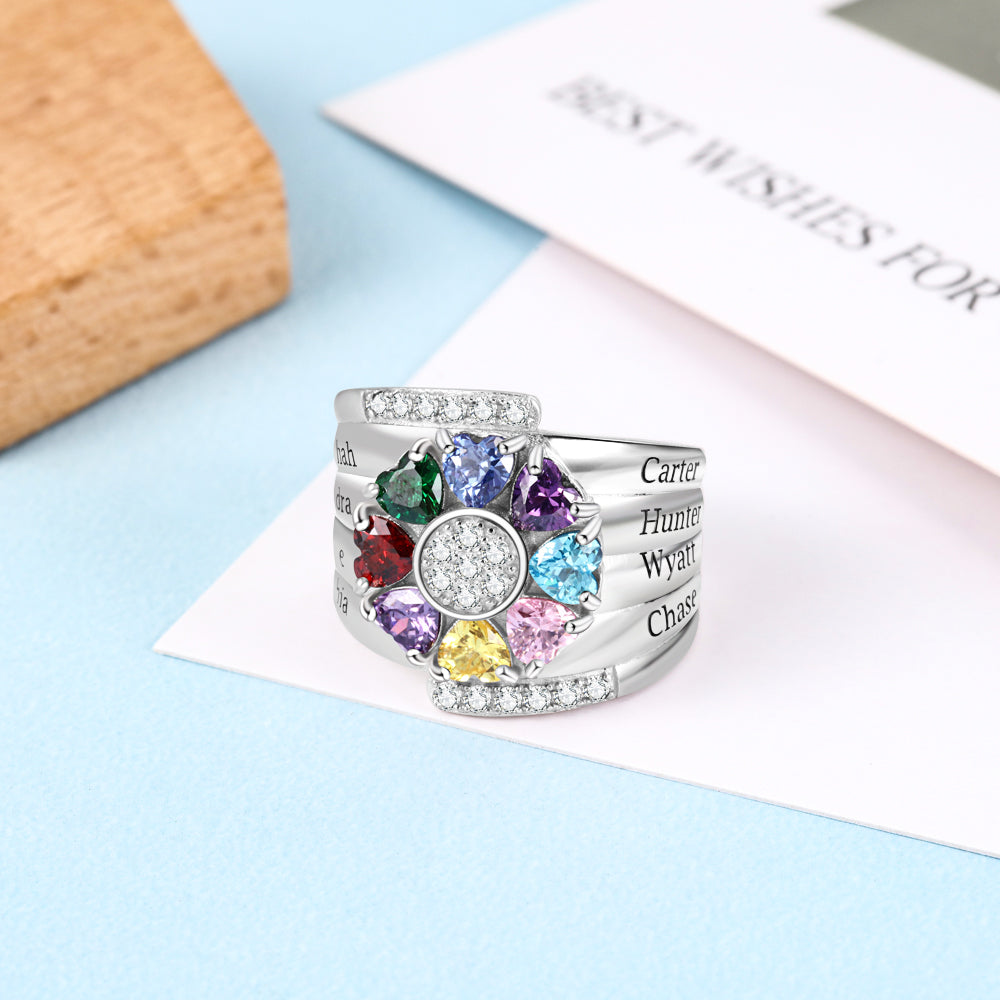 925 Sterling Silver Custom Birthstone Ring
