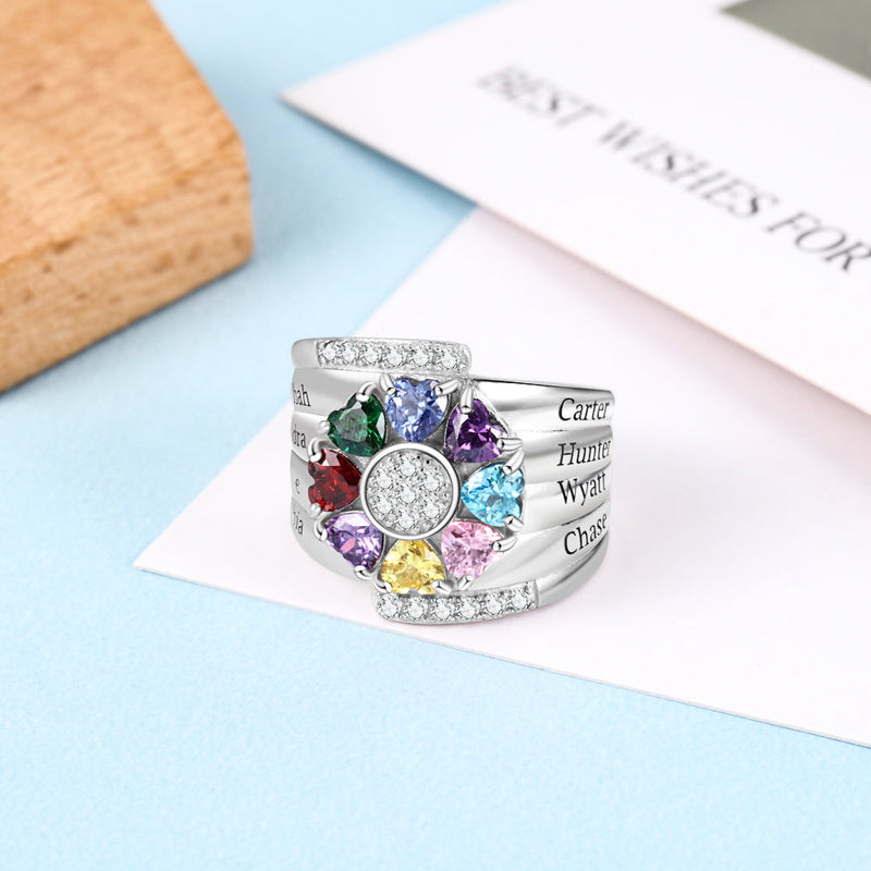 925 Sterling Silver Custom Birthstone Ring