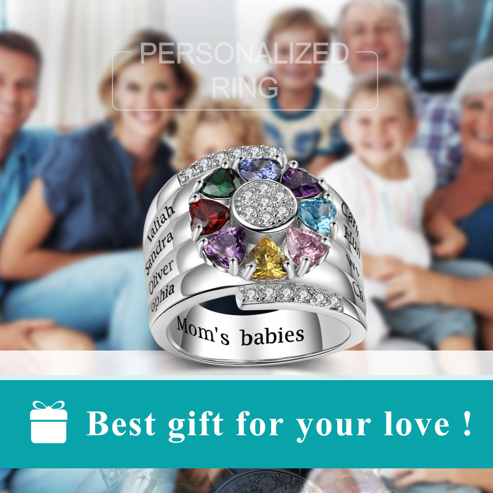925 Sterling Silver Custom Birthstone Ring