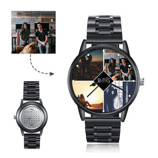 Personalized Alloy Leather Photo Watch