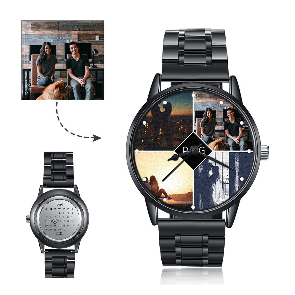 Personalized Alloy Leather Photo Watch