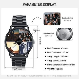 Personalized Alloy Leather Photo Watch