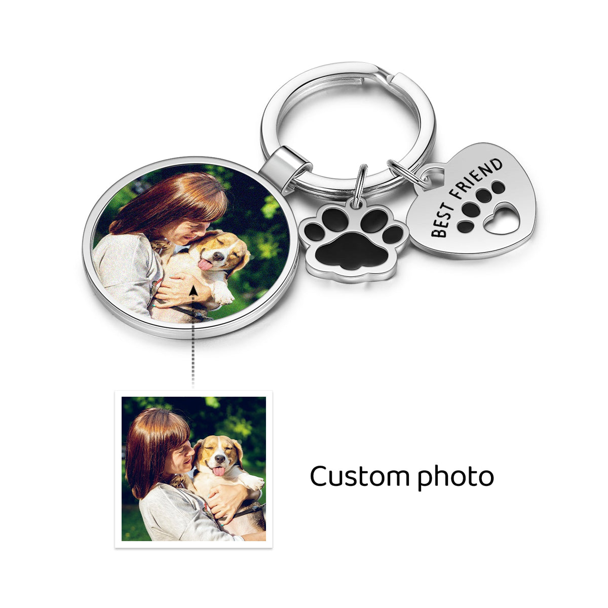 Custom Copper Photo Keychain
